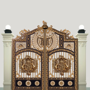 Cổng nhôm đúc phù điêu Buckingham 2 cánh