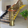 Cầu thang nhôm đúc hoa hồng