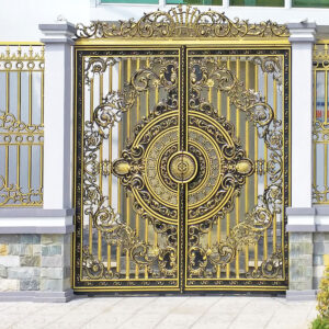 Cổng nhôm đúc hoa lá tây số 26
