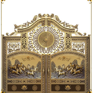 Cổng nhôm đúc bát mã truy phong