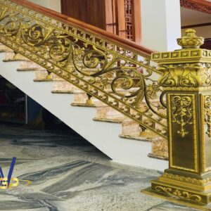 mẫu cầu thang nhôm đúc đẹp, trụ cầu thang nhôm đúc