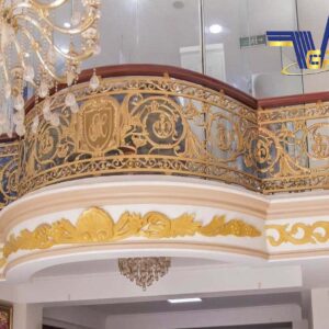 cầu thang nhôm đúc biệt thự