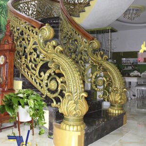 lan can nhôm đúc, cầu thang nhôm đúc cong